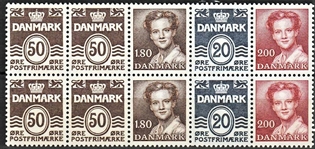 FRIMÆRKER DANMARK | 1982 - AFA HS 5 - Hæftesammentryk - Dobbeltstribe - Postfrisk